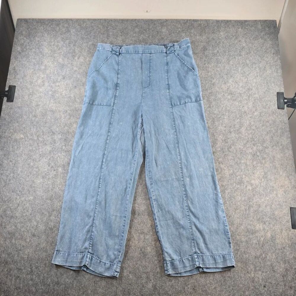 Jane + Delancey High Rise Lightweight Denim Blue Pants Size L Soft Lyocell